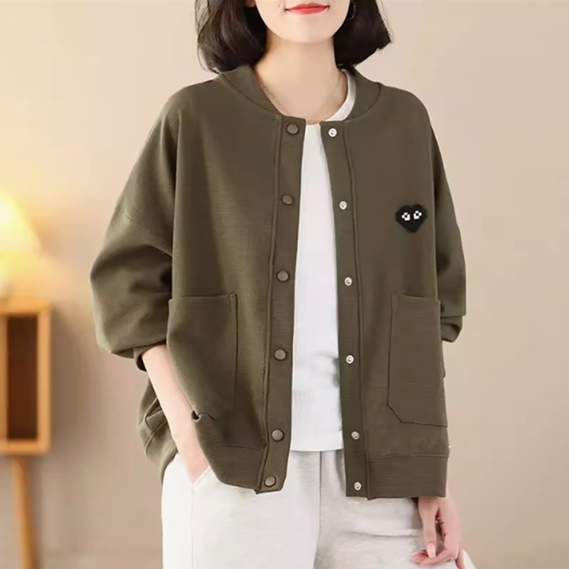 时尚休闲开衫卫衣女薄款2026春秋新款大码秋装小个子中年妈妈外套