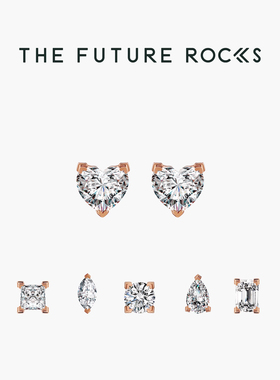 TFR 高光时K系列耳钉0.4克拉定制18K金培育钻石耳饰