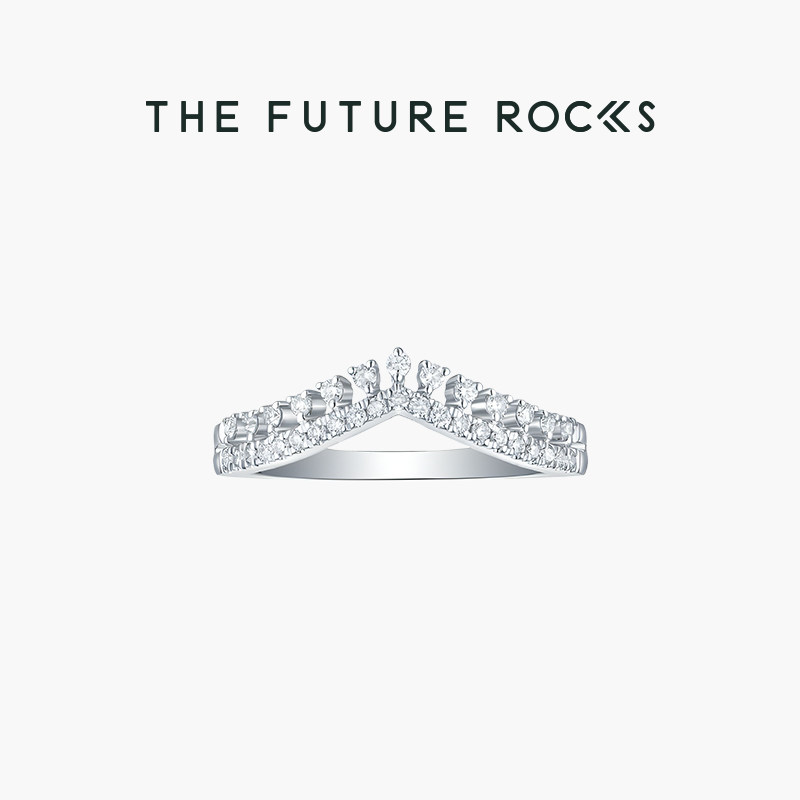 SMILING ROCKS浪漫派对系列皇冠戒指定制14K金培育钻石指戒