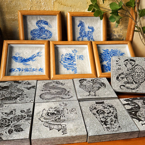 《青花瓷拓片专用》汉砖古钱币瓦当拓印拓包工具材料套装印章篆