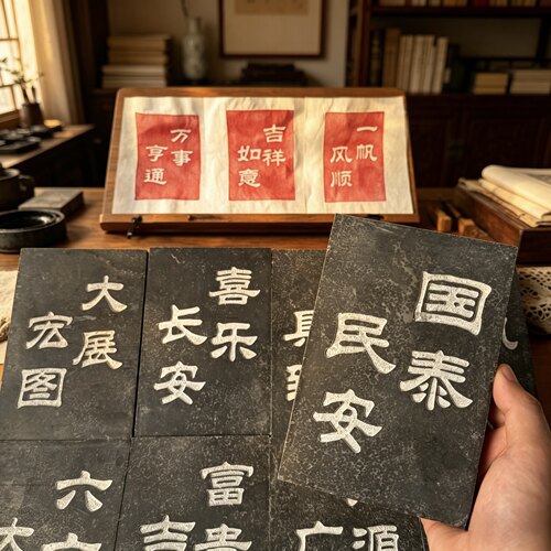 《四字吉语》手工拓包篆刻拓片印章拓边款碑文钱古币专用套装工具