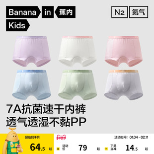 3件|蕉内小氮气501dry儿童内裤男女童平角短裤纯棉裆新款四角短裤