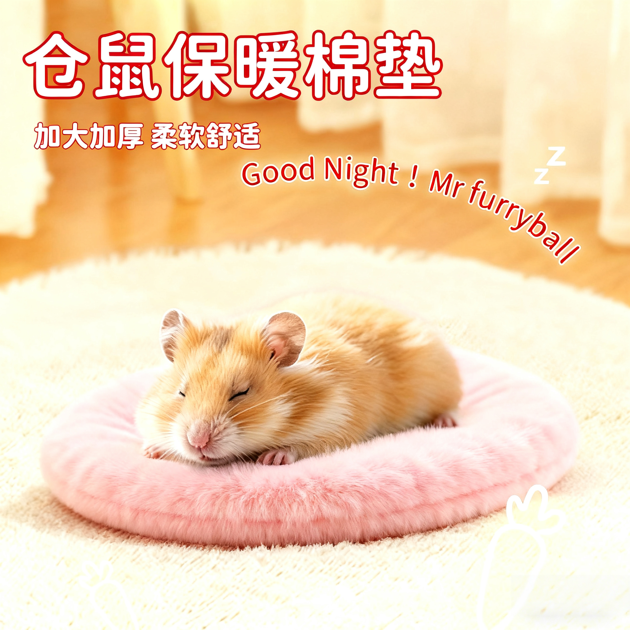 龙猫兔子仓鼠窝垫保暖棉窝垫