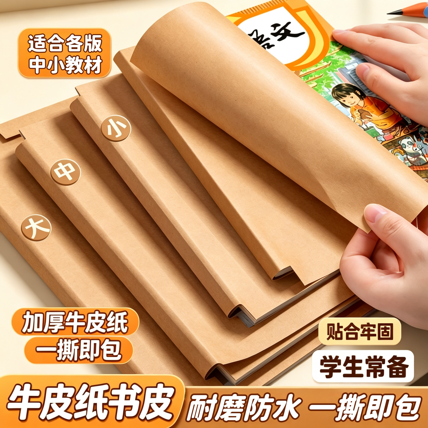 牛皮纸书皮书皮纸自粘不透明书套