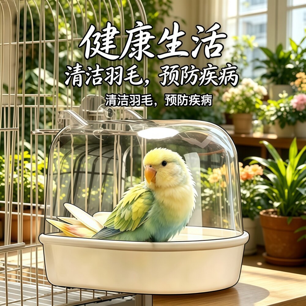 鹦鹉洗澡盆鹦鹉洗澡神器玄八哥洗澡盒凤专用洗澡盆自动小鸟洗澡器