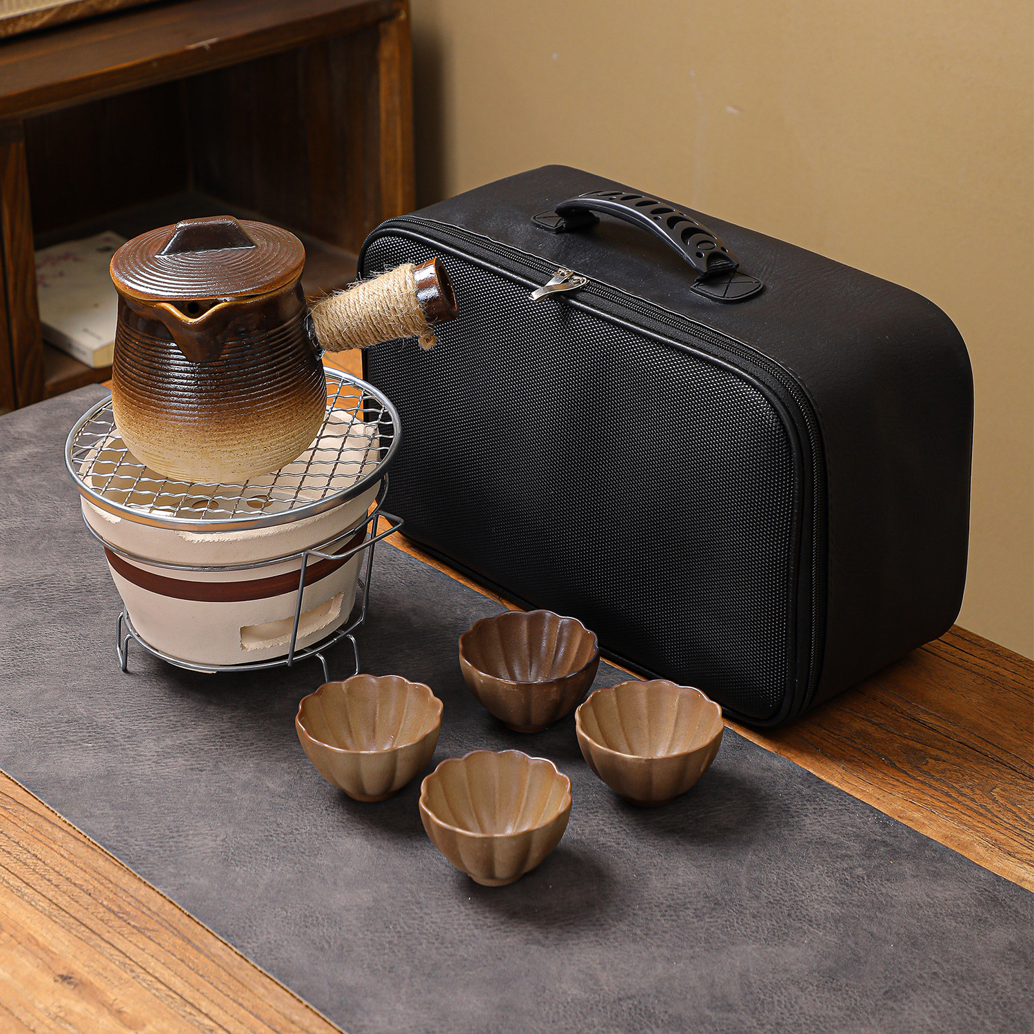 户外围炉煮茶套装烤火炉罐罐壶花瓣杯家用烤奶炭火炉子茶壶,餐饮具,煮茶炉,淘宝优惠券,粉丝福利购,淘宝优惠卷