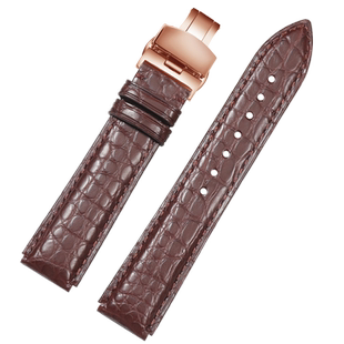 适配华为B6表带鳄鱼皮真皮智能手环B3B5B2男女款商务版运动版HUAWEI摩卡棕曜石黑b3b5b6真皮表带15 16 18mm