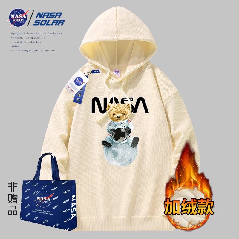 NASA SOLAR联名圆领卫衣男士2025新款美式潮牌宽松情侣宽松上衣HB