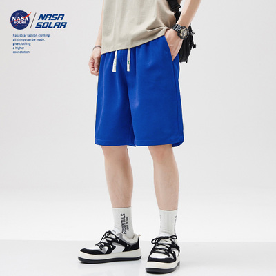 NASA SOLAR夏季潮牌运动短裤印花男士休闲舒适宽松潮流五分裤YF
