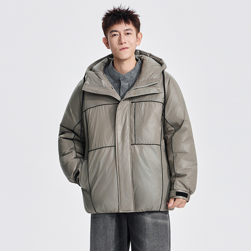 2025新款冬季加厚保暖连帽羽绒服男款时尚休闲百搭防风外套