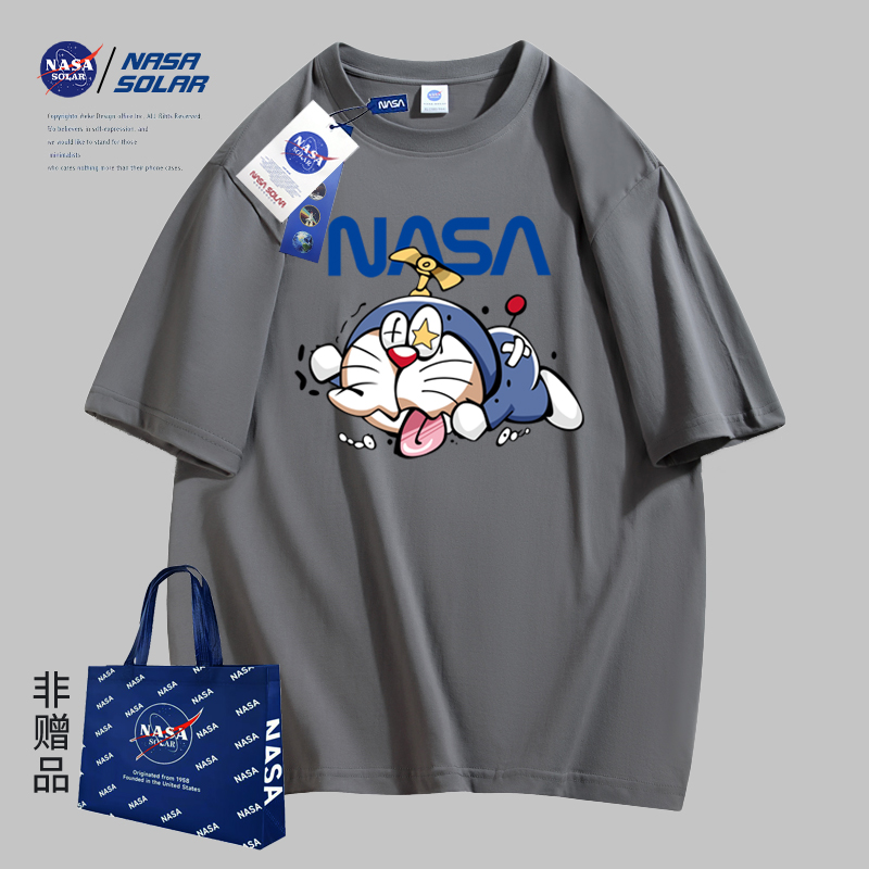 NASA SOLAR2024新款百搭潮流时尚日常宽松情侣同款印花T恤短袖ins