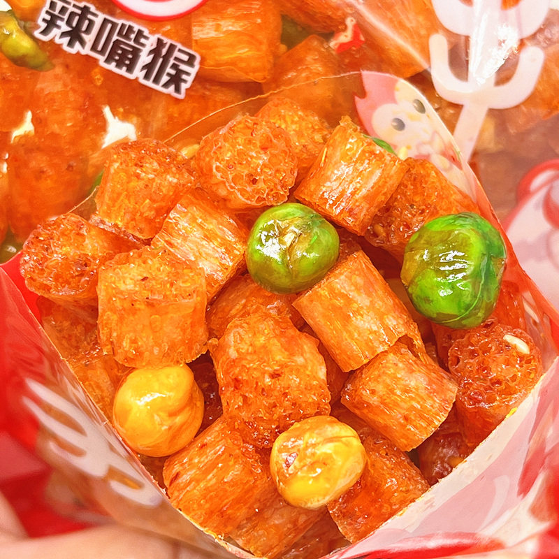 辣嘴猴素鸡丁素牛筋辣干子香辣丝辣条辣味办公追剧小零食小吃散装