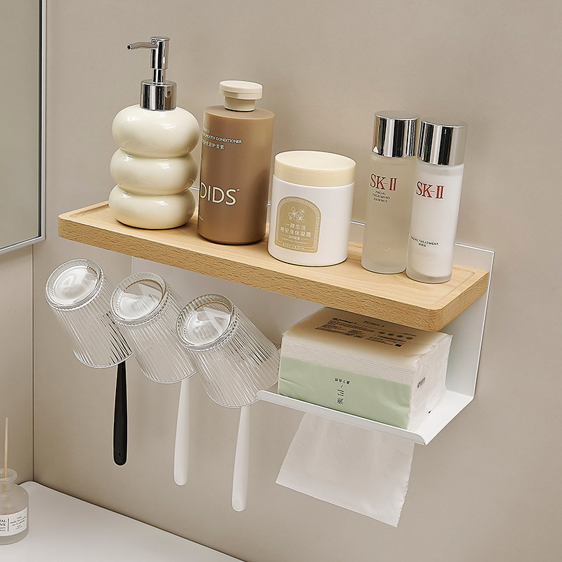 一家三口牙刷架子置物架牙杯子漱口杯牙膏牙具免打孔牙缸架壁挂式