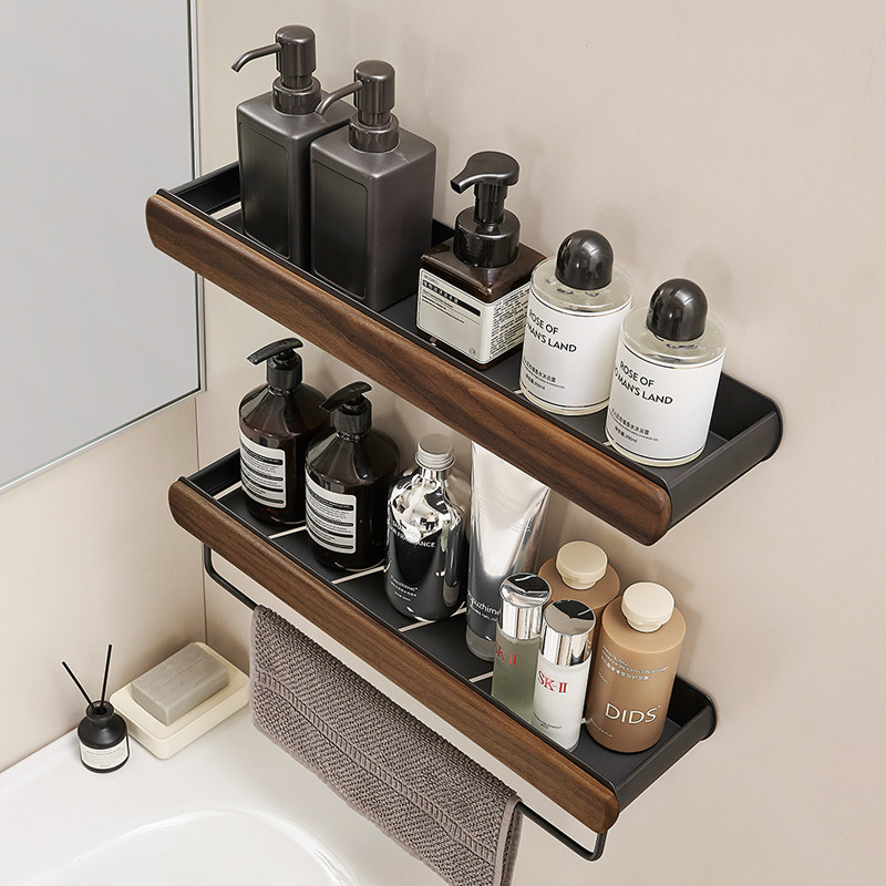胡桃木卫生间置物架浴室厕所洗漱洗手台洗手间墙上免打孔收纳挂架,家装主材,卫浴置物架,淘宝优惠券,粉丝福利购,淘宝优惠卷