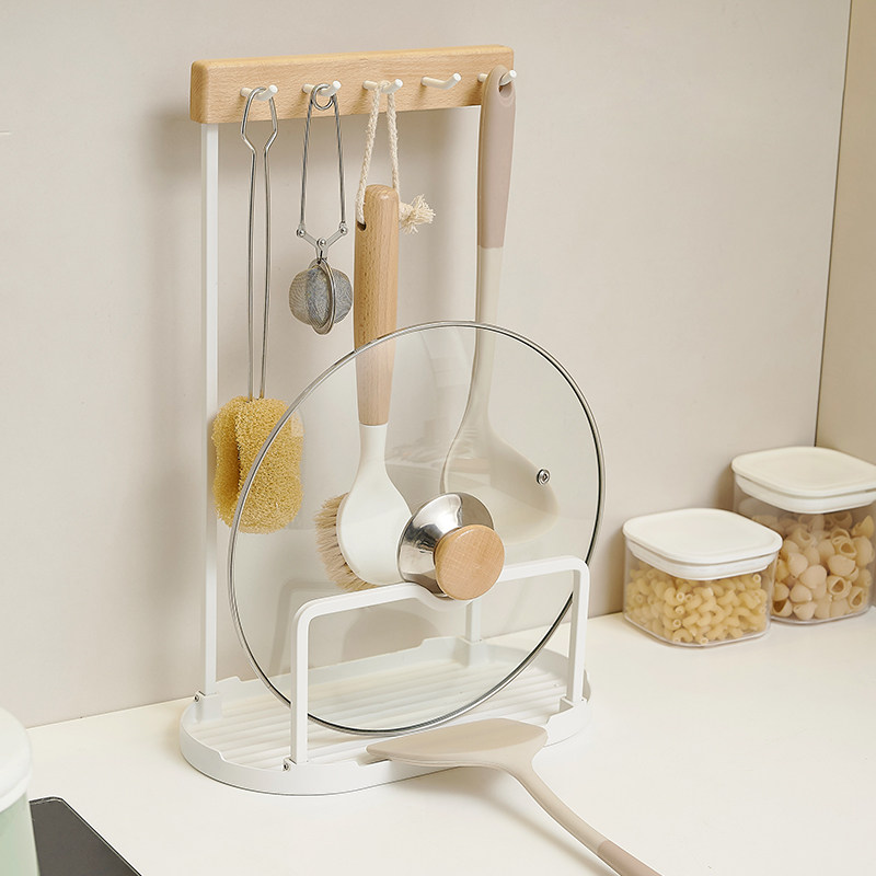 厨房勺子铲子可悬挂沥水多功能锅盖架砧板架