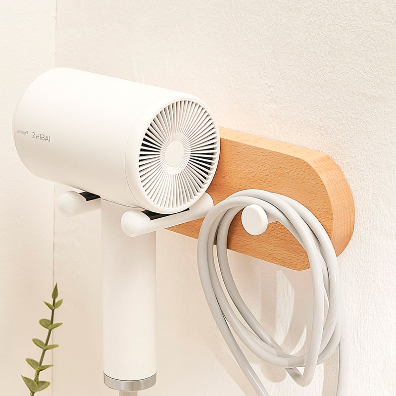 岸卫实木吹风机架免打孔