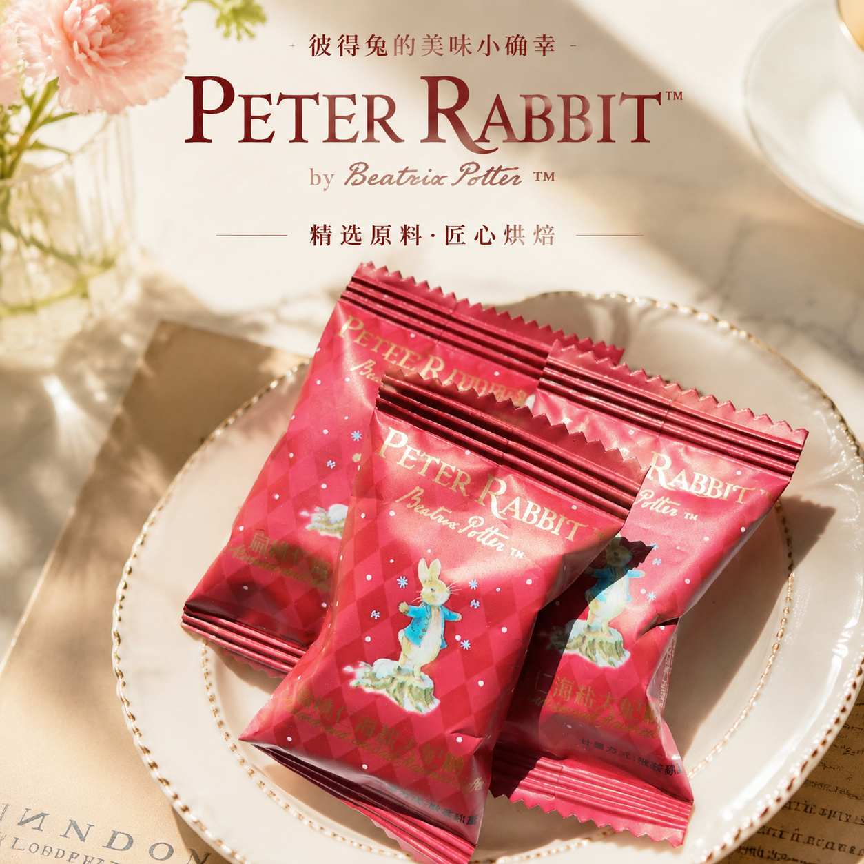 PETERRABBIT/英国比得兔海盐太妃糖扁桃仁坚果零食糖果结婚喜糖