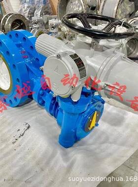 电动衬氟对夹蝶阀D971F-10C-DN100球墨铸钢耐磨防腐智能一体化