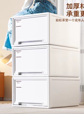 日本进口收纳箱抽屉式衣服整理箱内衣收纳盒衣柜储物柜子桌面宿舍