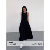 ousph 大裙摆气质长裙 修身 现货7.5折 圆领背心针织连衣裙女法式