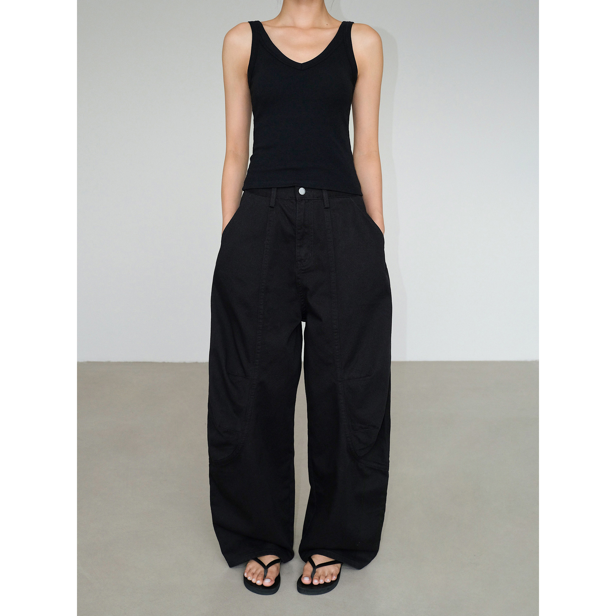 ousph 军绿色镰刀阔腿工装裤女美式复古设计感宽松垂感休闲牛仔裤,女装/女士精品,牛仔裤,淘宝优惠券,粉丝福利购,淘宝优惠卷