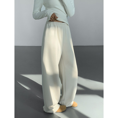 黑色针织休闲长裤女冬季新款加厚