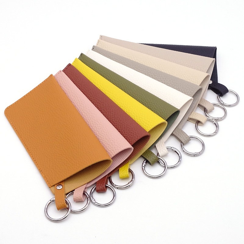 新款便携式PU眼镜收纳袋太阳镜墨镜挂袋便捷钥匙圈多用途设计