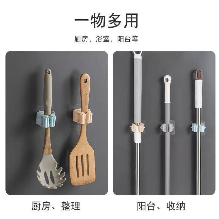 新款免打孔挂拖把架卫生间拖把