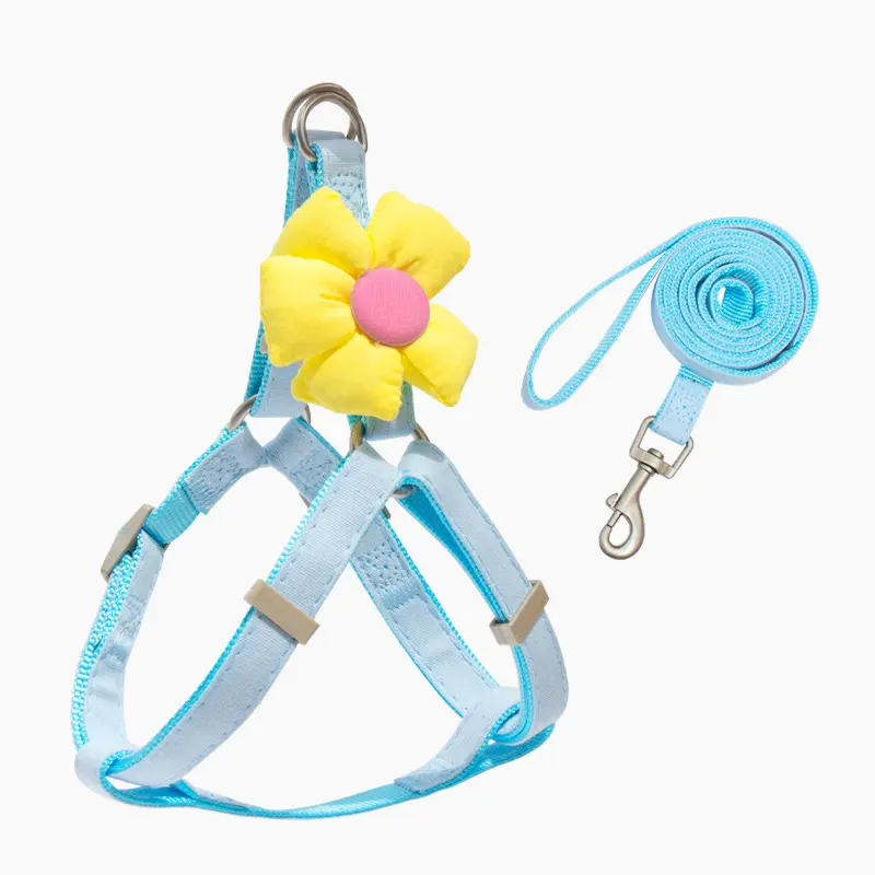 狗狗牵引绳背心式胸背带透气中小型犬防挣脱泰迪比熊遛狗可爱设计