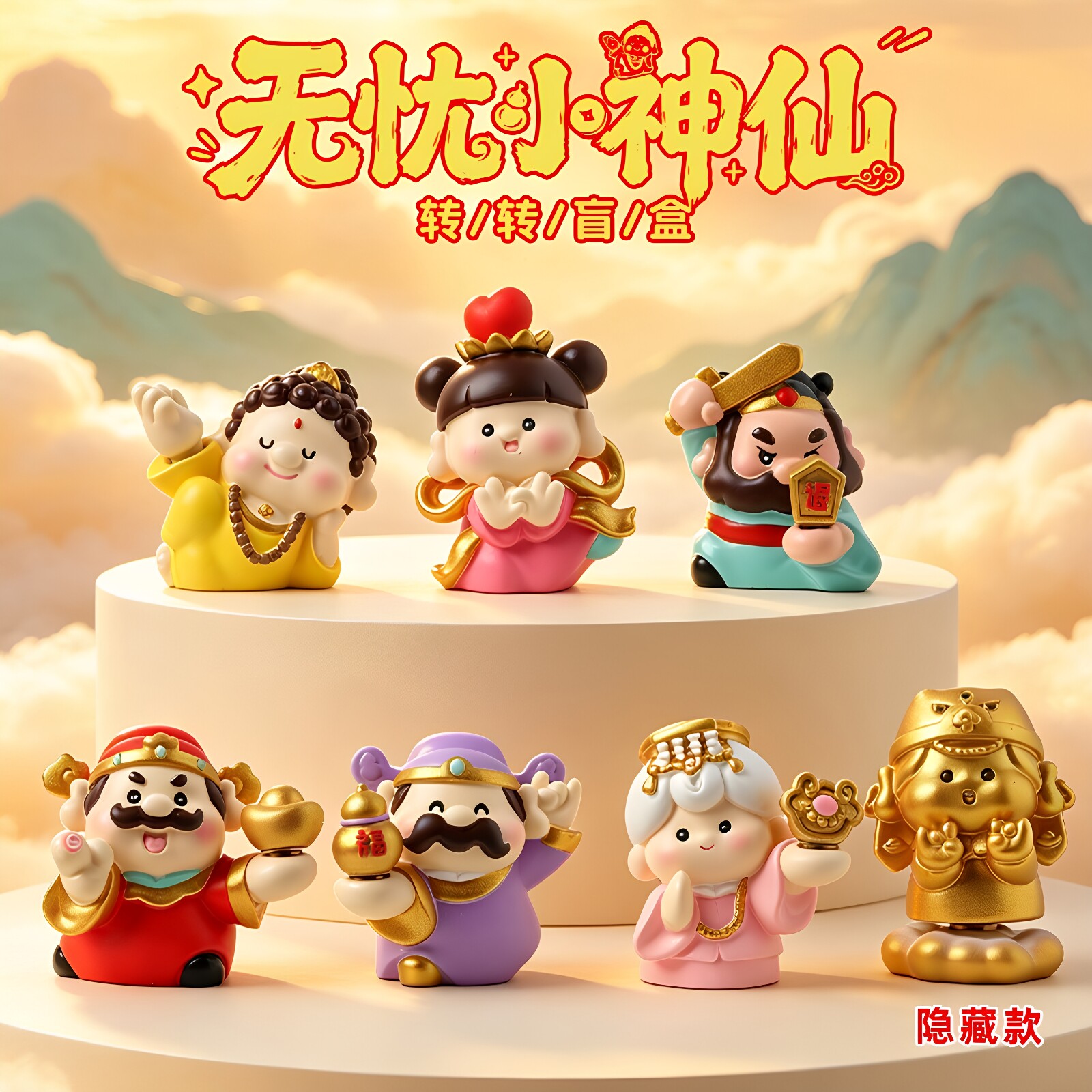 无忧小神仙盲盒招财好运桌面摆件