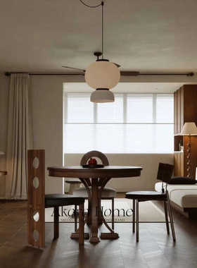 法式复古实木餐椅家用书桌椅化妆椅设计师洞洞餐椅简约中古餐厅椅