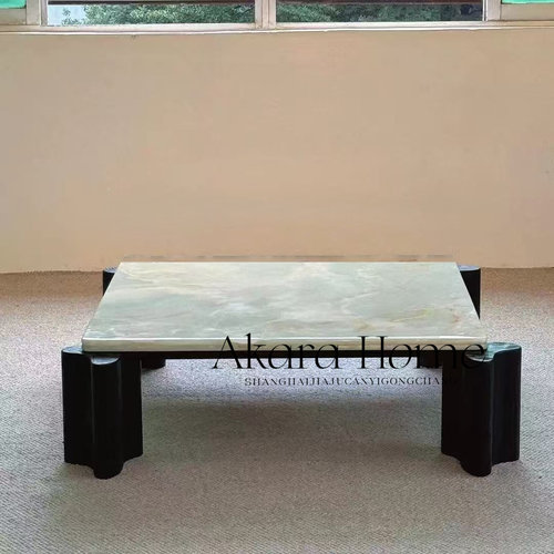 纯原木和风大方几实木茶几日式侘寂风客厅家用简约黑色现代设计师