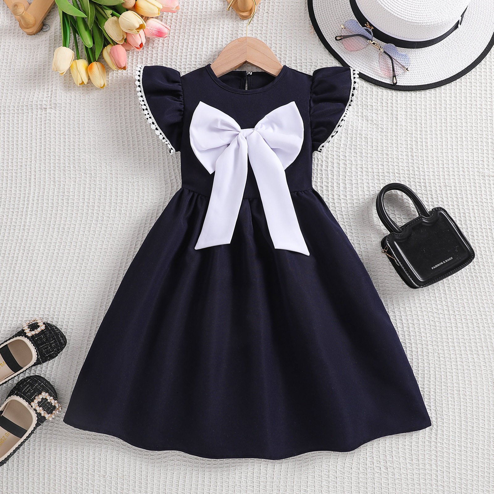 女童夏装小女孩连衣裙2026新款童装韩版淑女风裙子中小童连衣裙女