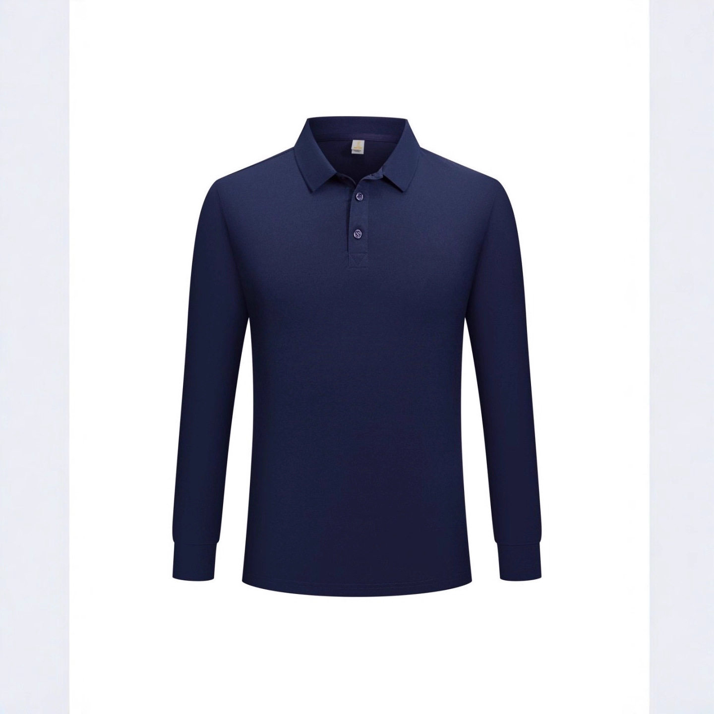 跨境长袖简约新品polo衫厂家2025秋冬男士时尚色翻领修身休闲