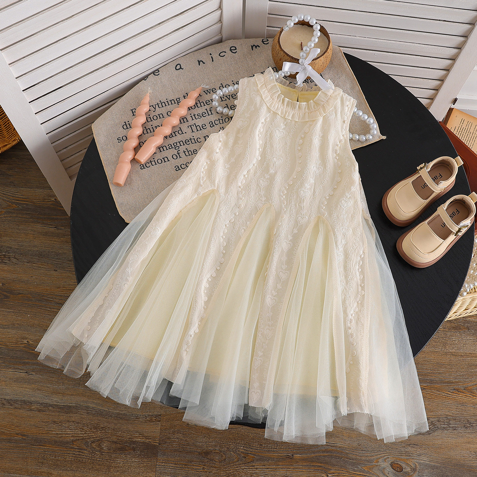 女童连衣裙夏季新款洋气人鱼姬公主裙背心网纱裙儿童夏天薄款裙子