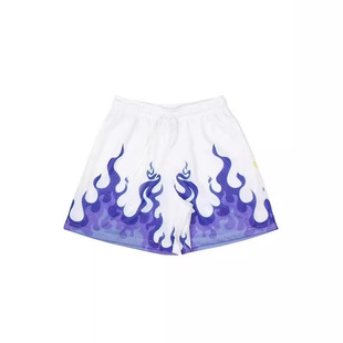 新款美式短裤男潮牌联名火焰短裤健身裤运动跑步速干篮球情侣短裤