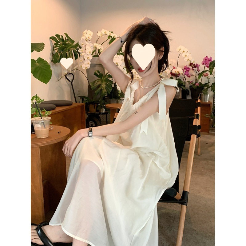 夏日绝美海边度假吊带连衣裙女2025新款法式无袖沙滩长裙夏季裙子