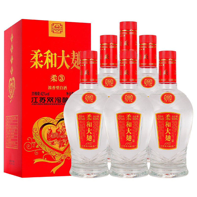 42度柔和大曲固态白酒原浆浓香型整箱礼盒装纯粮食酒500ml*6瓶