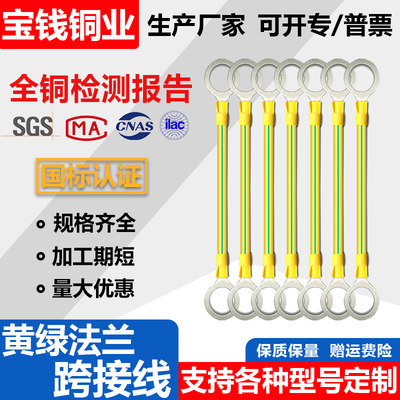 6平方纯铜黄绿双色跨接线防静电