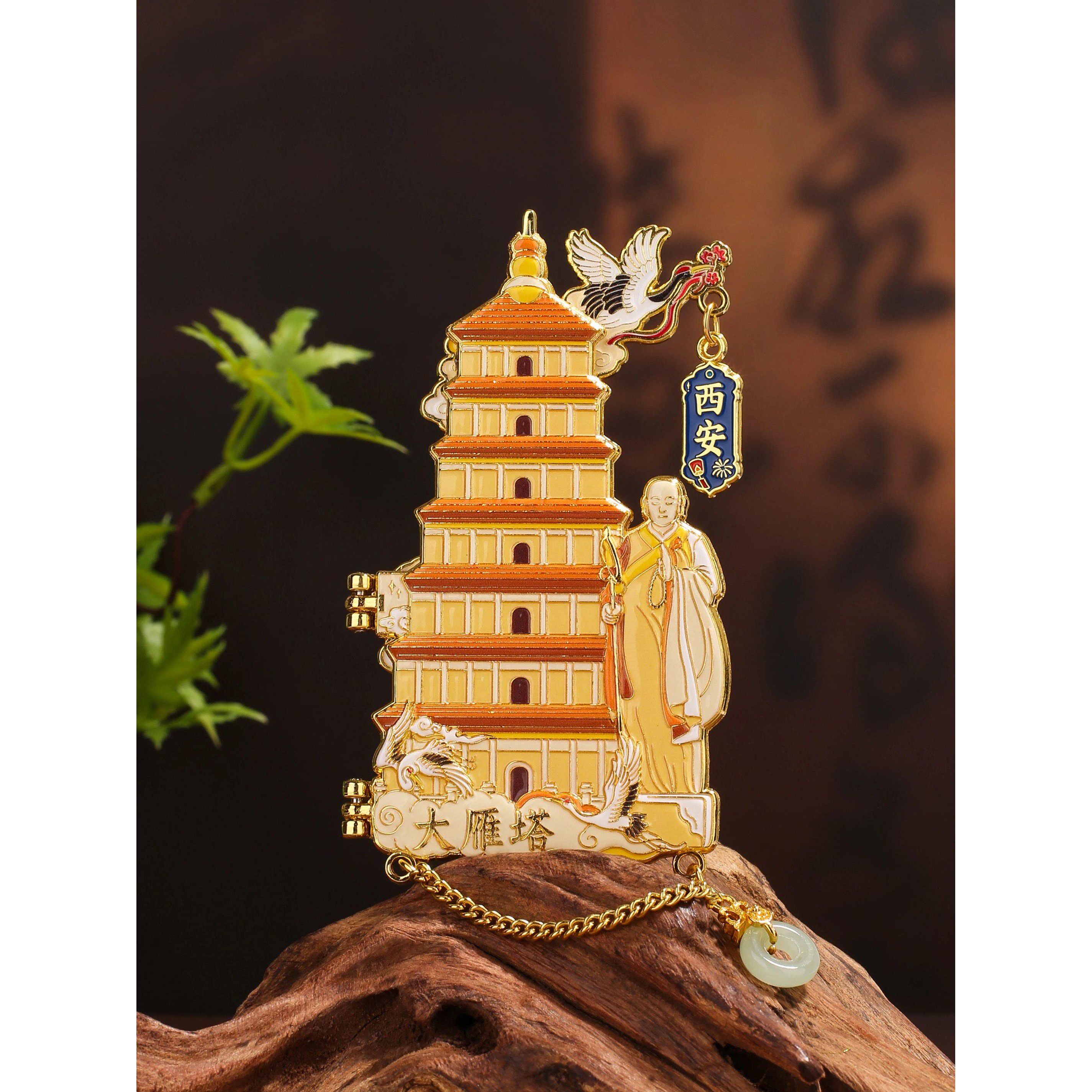 西安文创西安大雁塔可开盖冰箱贴精美玄奘盛世长安吊坠冰箱贴礼物