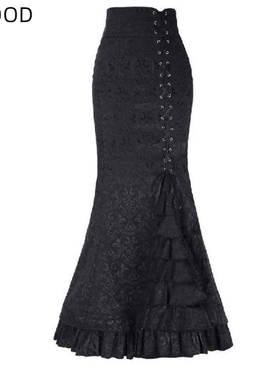 Vintage fishtail skirt for small girls小个子女生松紧腰鱼尾裙