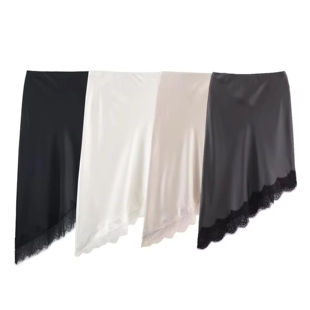 气质丝缎质感半身裙欧美风女装Satin Texture Midi Skirt Women