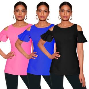 solid and tops stylish clothing versatile T-shirt womens