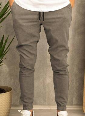 Men's Casual Trousers Suit Fabric Casual Jogging Pants