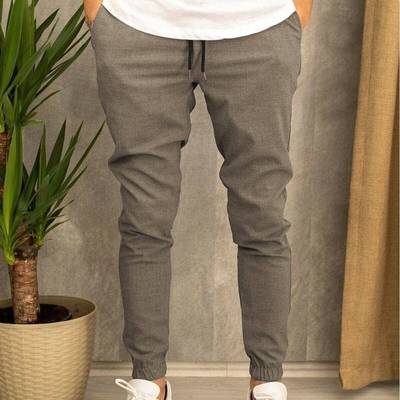 Men's Casual Trousers Suit Fabric Casual Jogging Pants