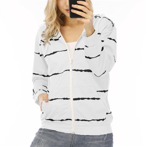 Womens Jackets Striped Sweatshirts Hooded