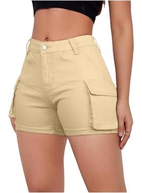 cargo for shorts stretch ropa mujer waist pocketed comfort