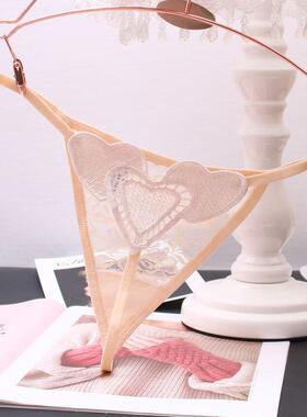 Heart-shaped lace thong for women transparent seductive