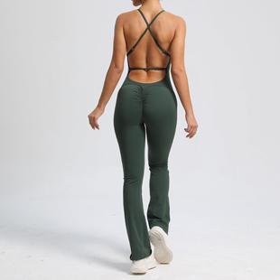 women yoga flare pants tight hip lifting dance high waist