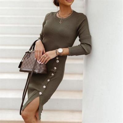 dress dress solid casual bodycon dress split elegant winter